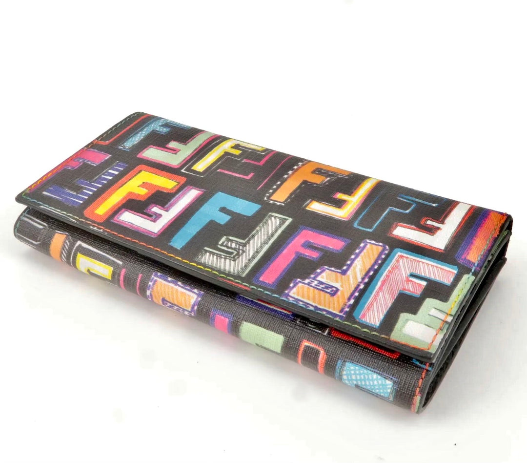 FENDI ZUCCA FF SPALMATI MULTICOLOR CONTINENTAL WALLET Caroline s Fashion Luxuries