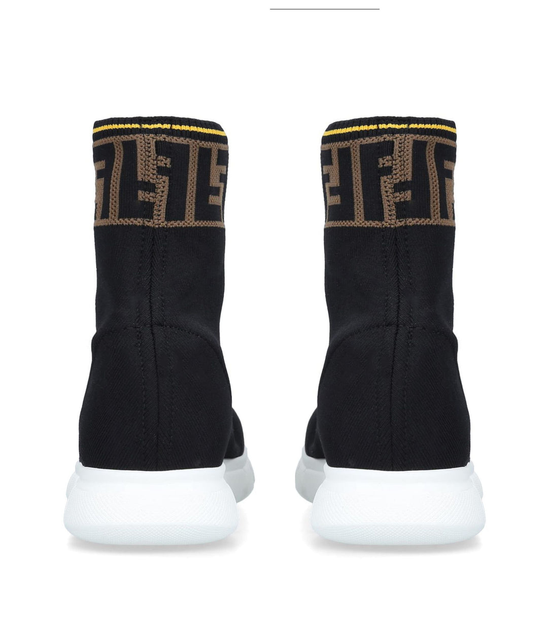 FENDI Stretch Knit Jacquard FF Mania High Top Sock Sneakers
