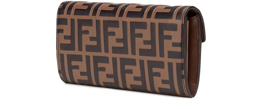 FENDI FF Logo Continental Bifold Wallet Purse