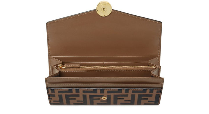 FENDI FF Logo Continental Bifold Wallet Purse