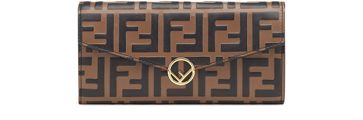 FENDI FF Logo Continental Bifold Wallet Purse