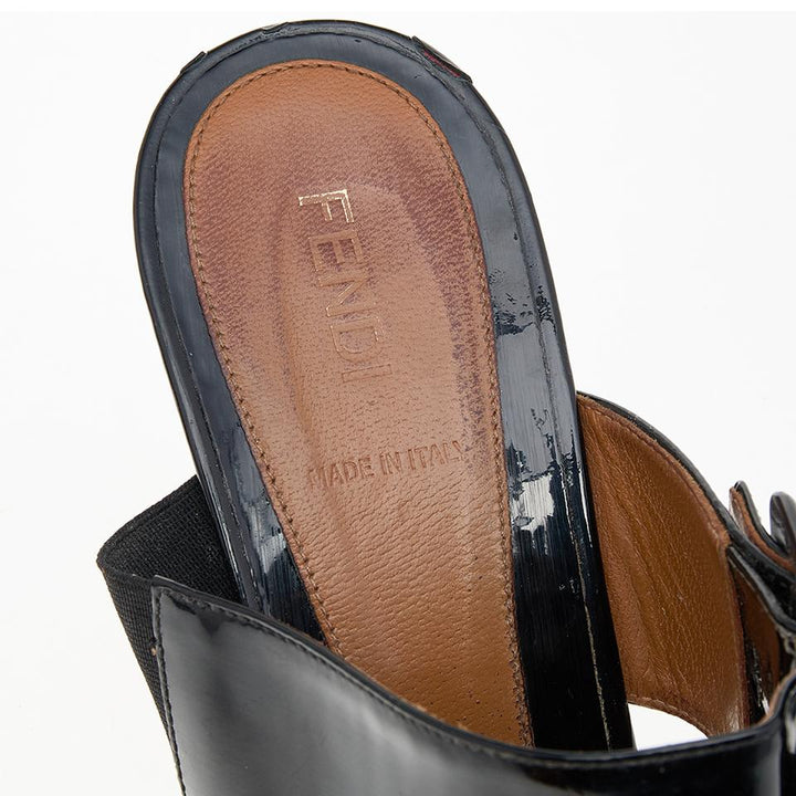FENDI FF ZUCCA WEDGE HEEL SANDALS