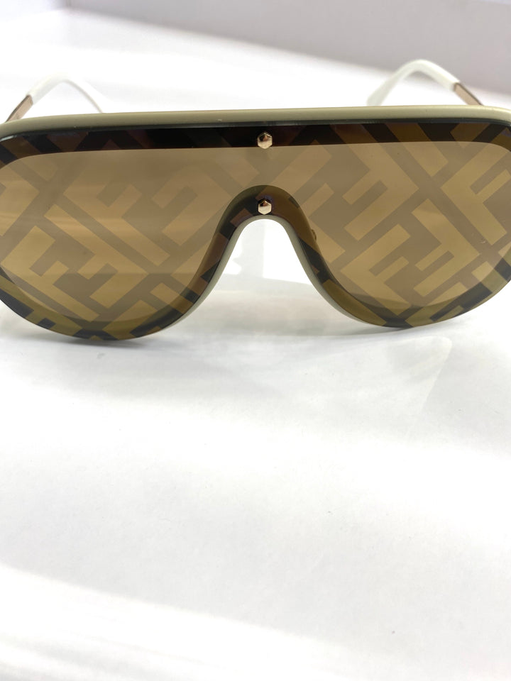 FENDI FF PATTERNED MASK UNISEX SUNGLASSES