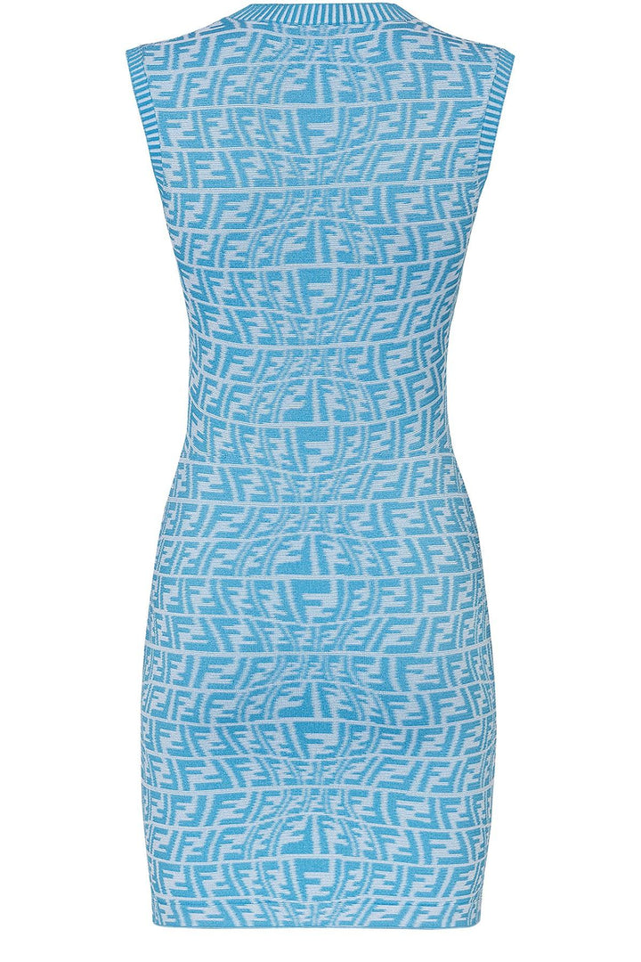 FENDI Summer Vertigo Blue Logo Dress