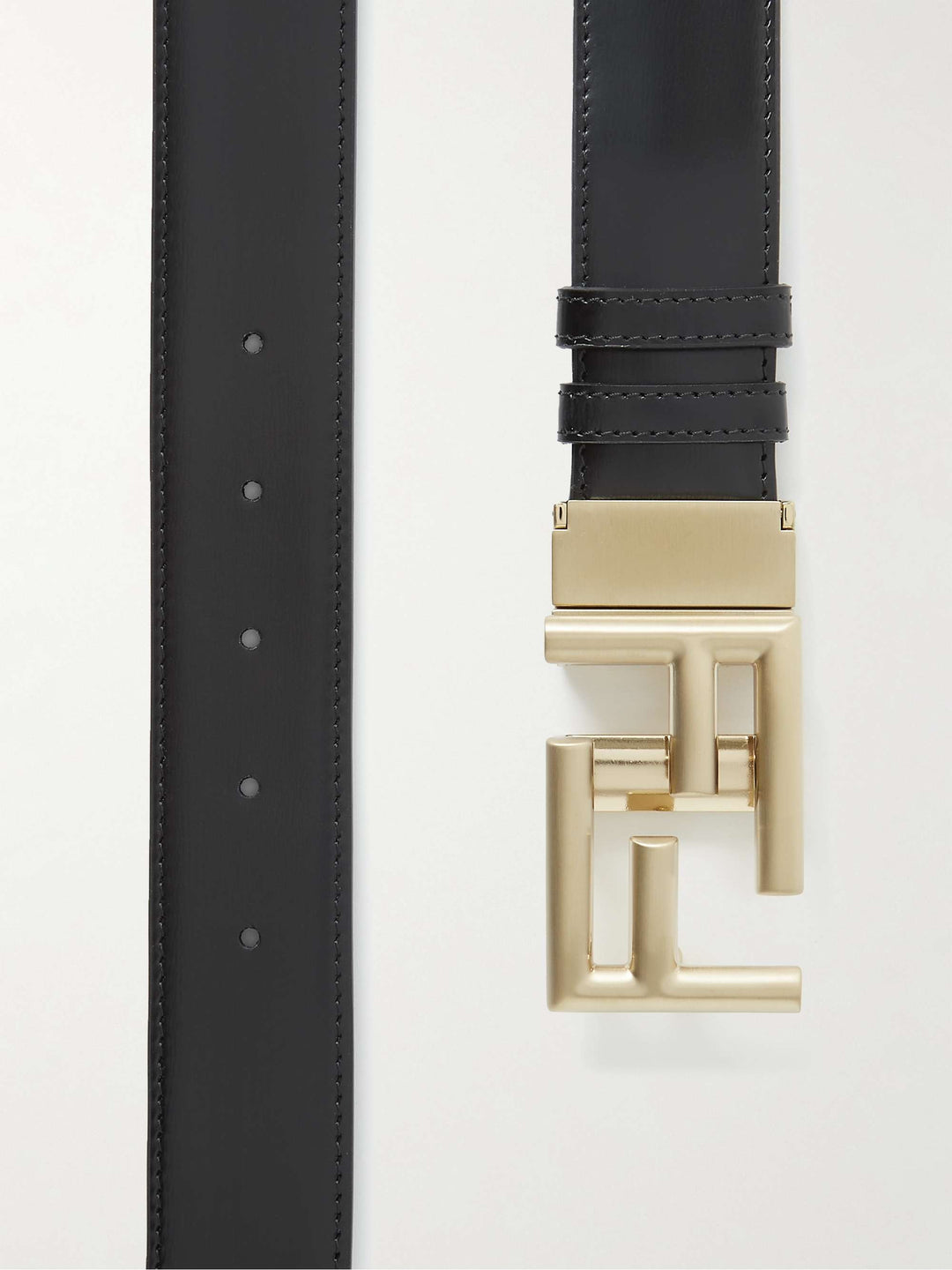 FENDI Logo-Embellished Reversible Leather Belt