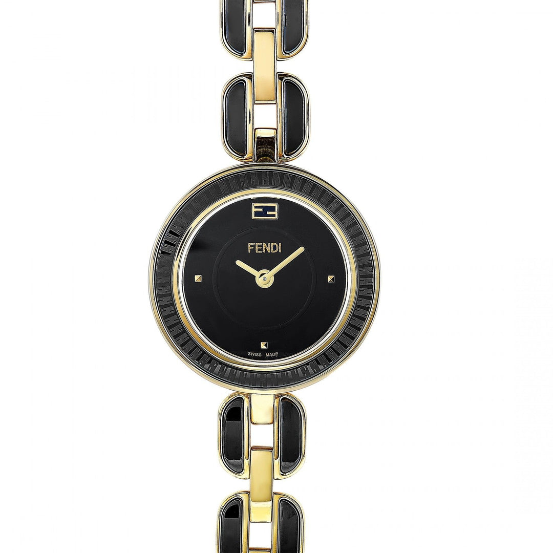 FENDI MY WAY GOLD-TONE BLACK CERAMIC WATCH