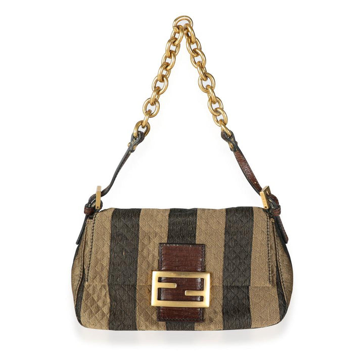 FENDI Pequin Quilted Mini Mama Baguette BAG