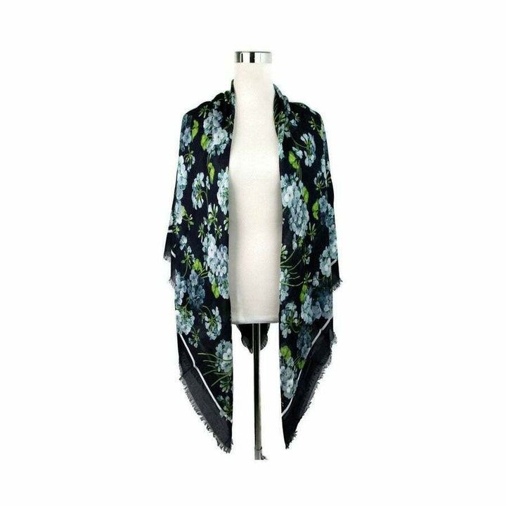GUCCI BLOOM PRINT SILK MODAL SCARF SHAWL