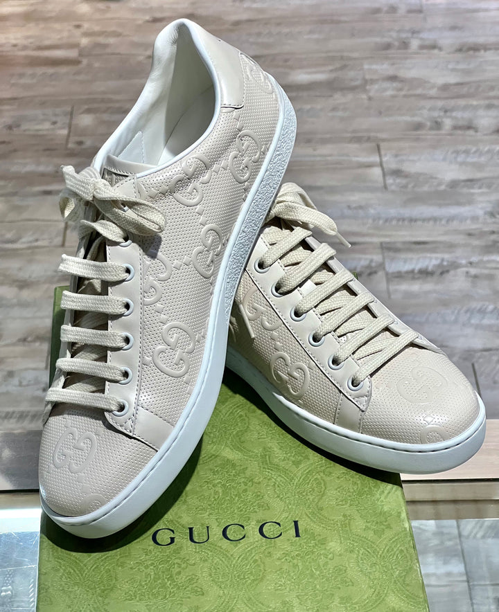 GUCCI GG EMBOSSED ACE SNEAKERS