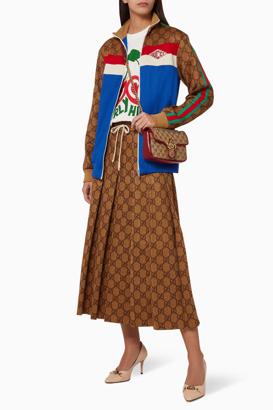 GUCCI GG TECHNICAL JERSEY SKIRT