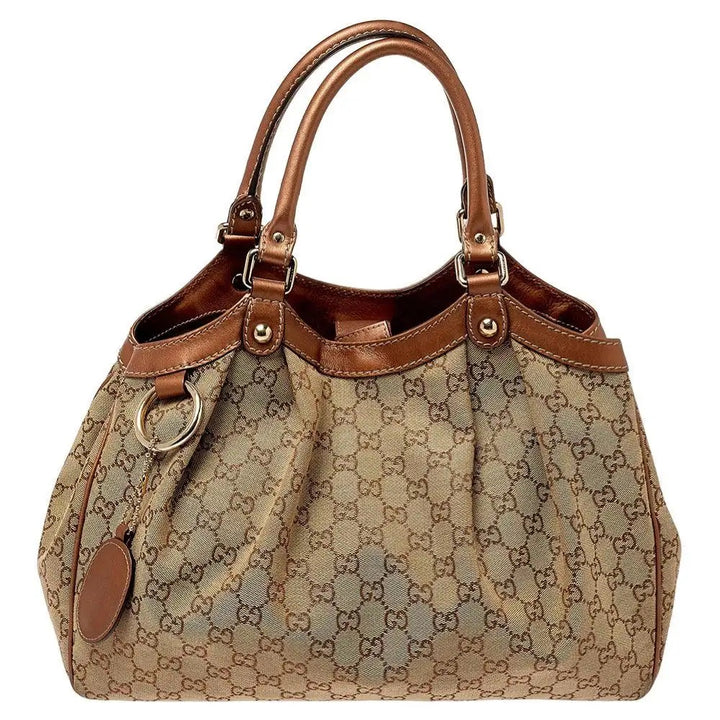 GUCCI GG MONOGRAM MEDIUM SUKEY TOTE BAG