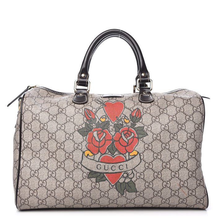 GUCCI GG PLUS MONOGRAM TATTO HEART JOY BOSTON BAG