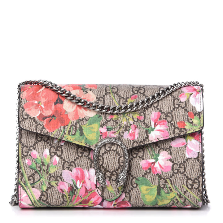 GUCCI GG SUPREME  DIONYSUS BLOOMS MINI CHAIN BAG