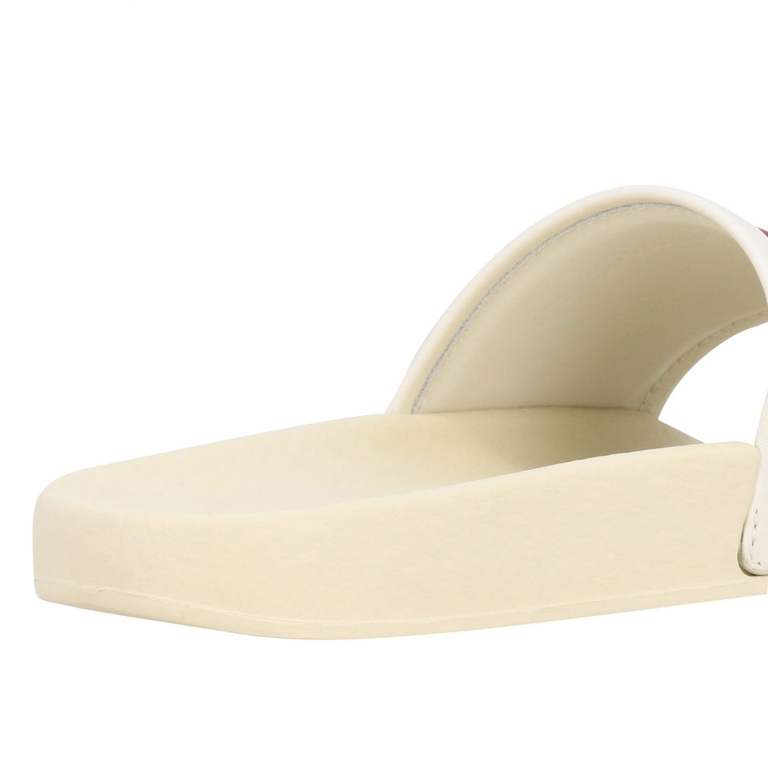 GUCCI GG SUPREME MONOGRAM FLORA PURSUIT SLIDE SANDALS