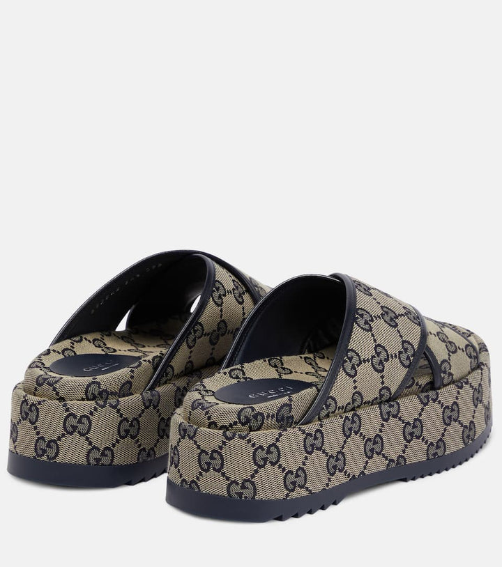 GUCCI GG SUPREME PLATFORM SANDALS