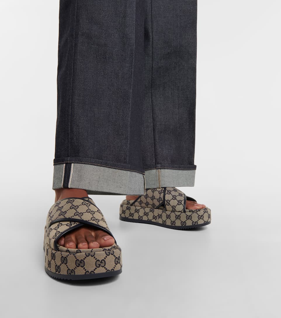 GUCCI GG SUPREME PLATFORM SANDALS – Caroline's Fashion Luxuries