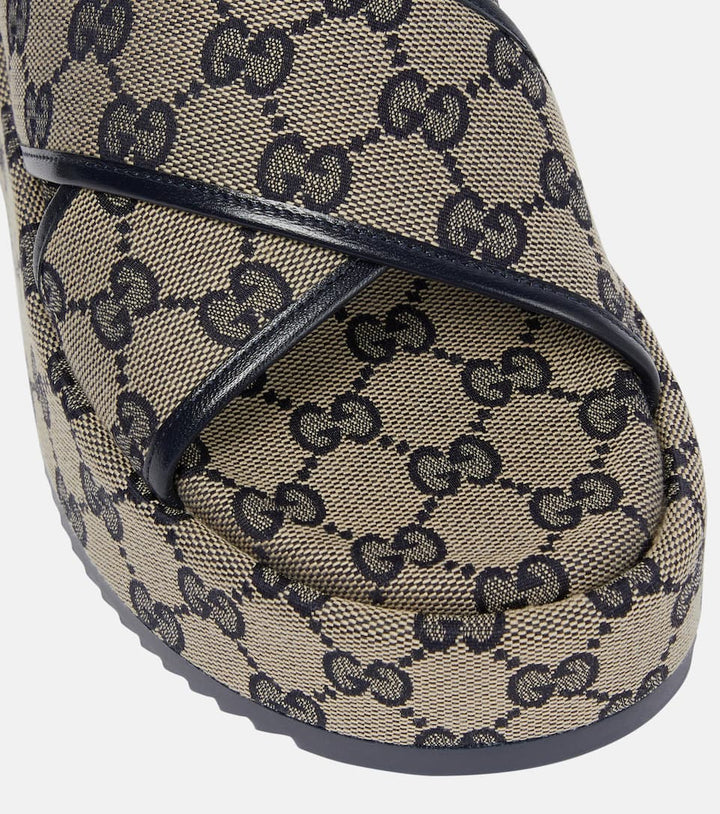 GUCCI GG SUPREME PLATFORM SANDALS
