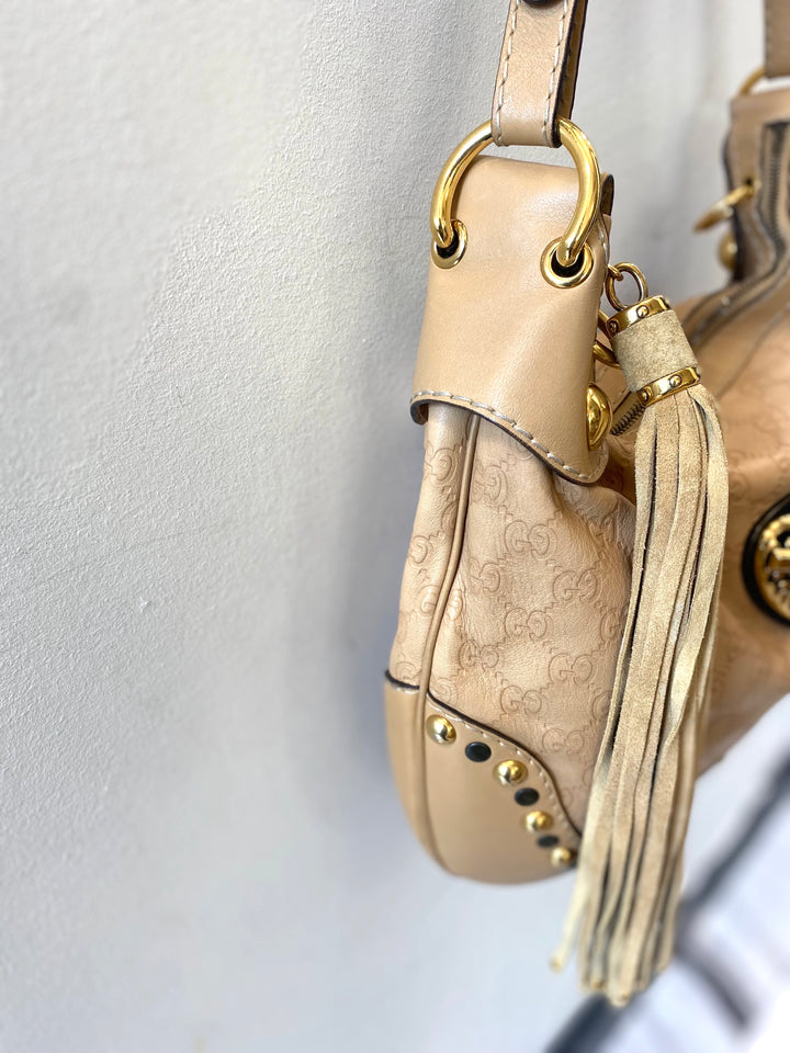 GUCCI GUCCISSIMA LEATHER BABOUSKA HEART HOBO BAG