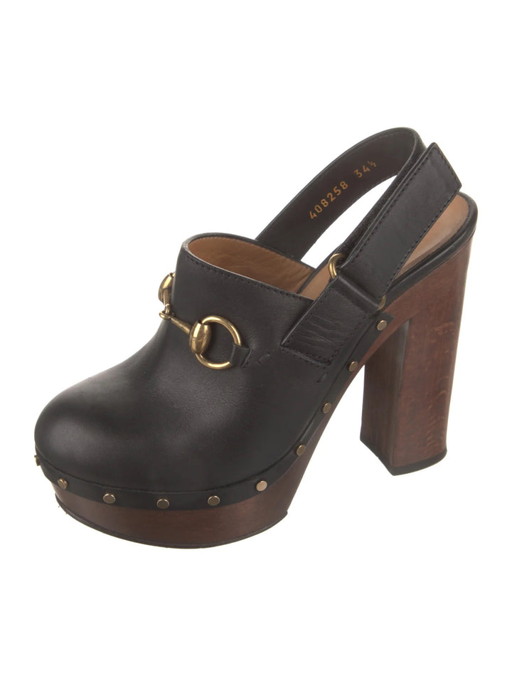 GUCCI HORSEBIT LEATHER SLINGBACK PUMPS