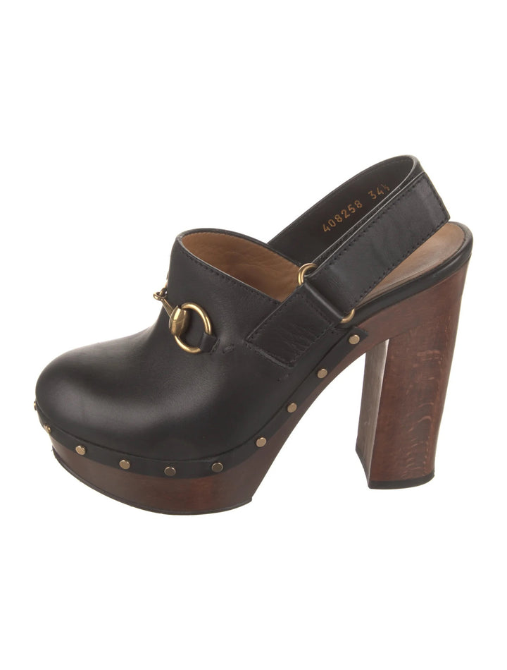 GUCCI HORSEBIT LEATHER SLINGBACK PUMPS