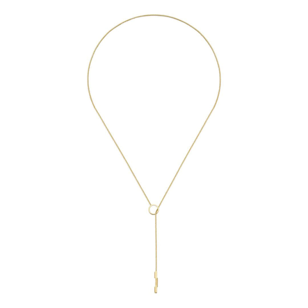 GUCCI LINK TO LOVE LARIAT 18K GOLD NECKLACE