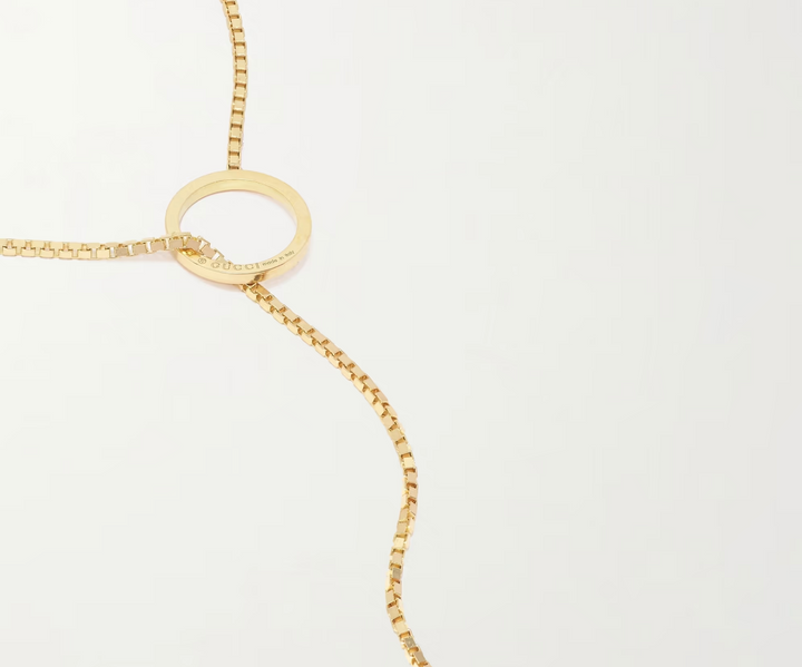 GUCCI LINK TO LOVE LARIAT 18K GOLD NECKLACE