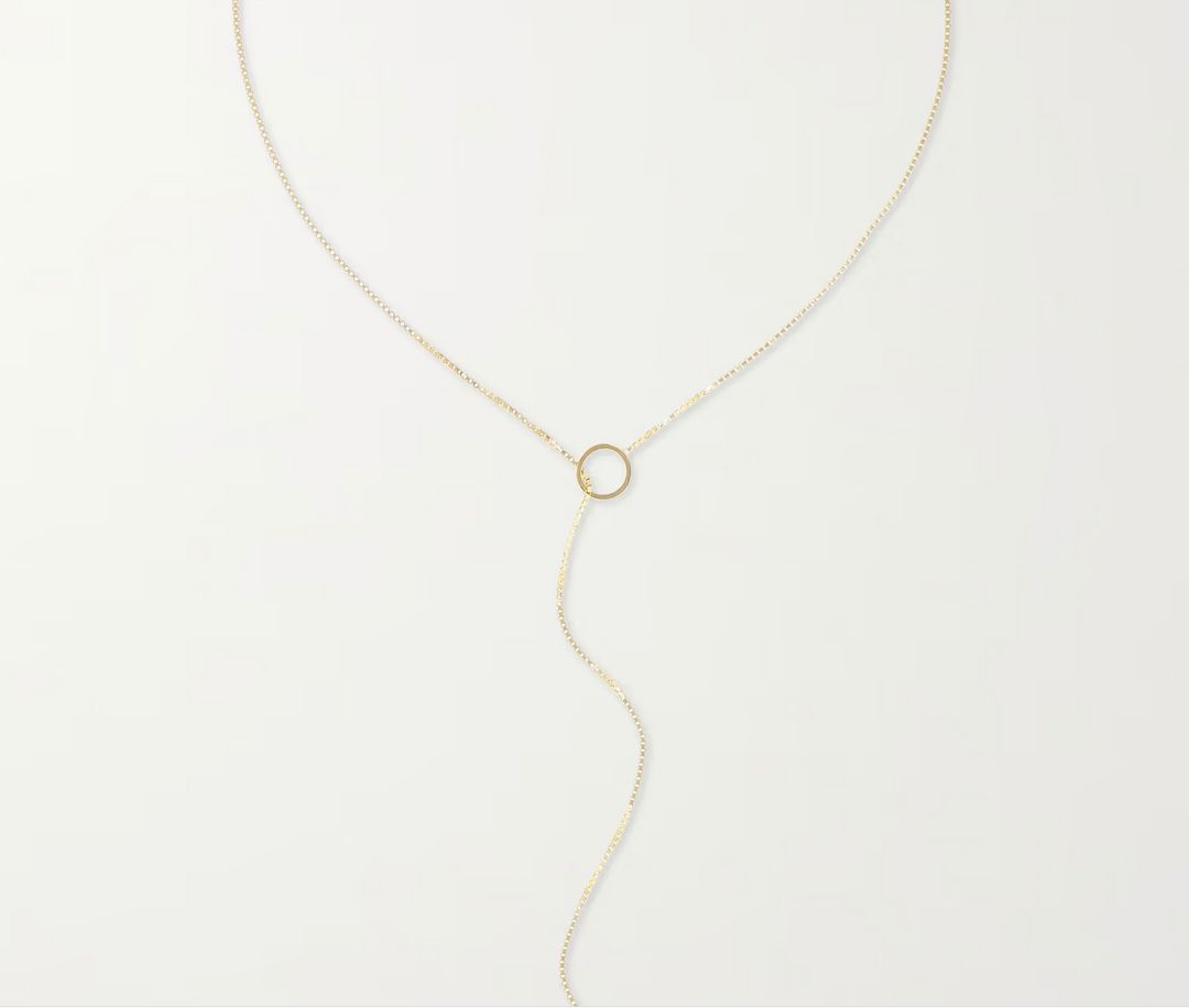 GUCCI LINK TO LOVE LARIAT 18K GOLD NECKLACE