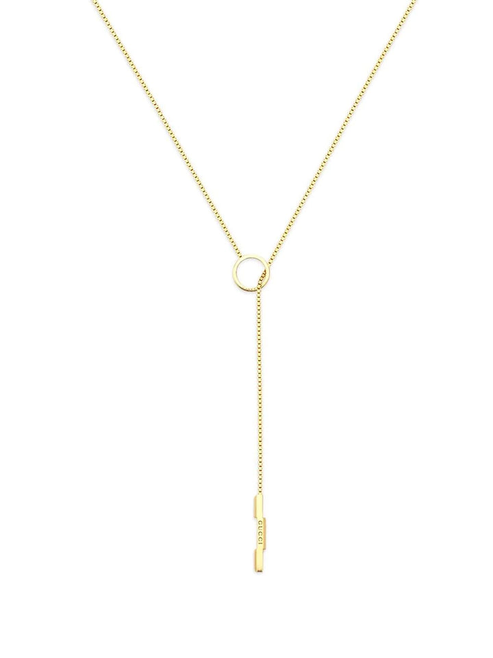 GUCCI LINK TO LOVE LARIAT 18K GOLD NECKLACE