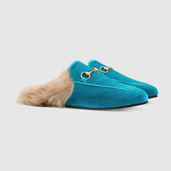 GUCCI PRINCETOWN HORSEBIT VELVET MULES