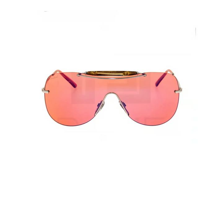 GUCCI PALLADIUM PINK BAMBOO MIRRORED SUNGLASSES