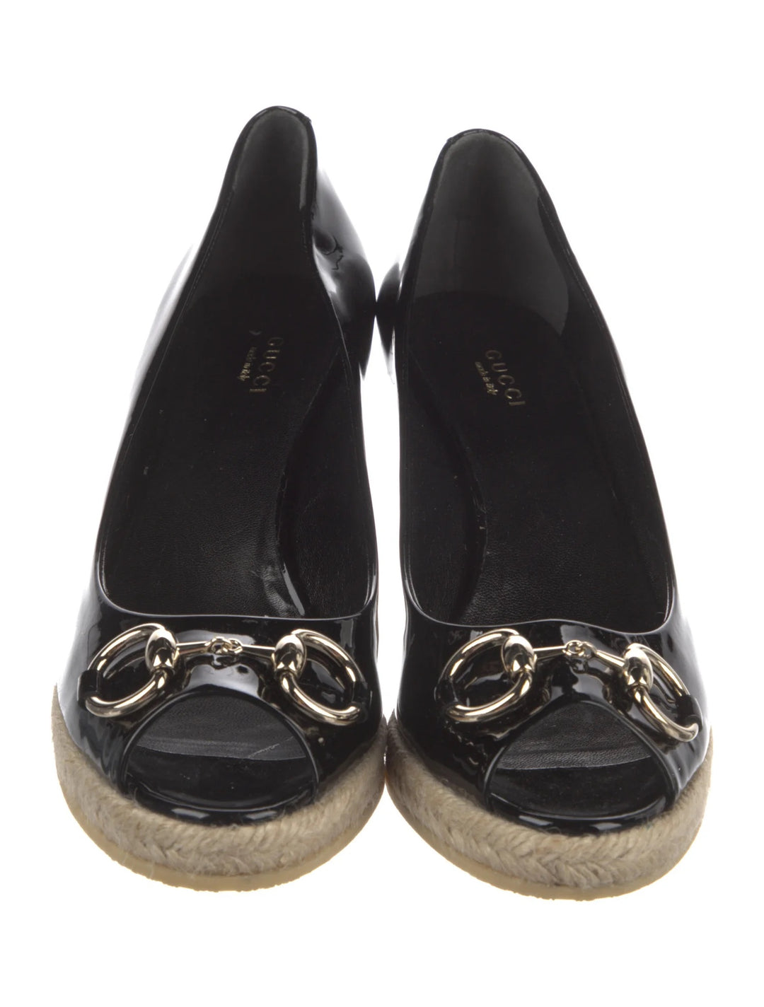 GUCCI HORSEBIT ACCENT WEDGE HEEL ESPADRILLES