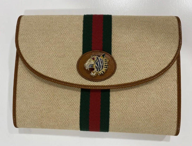 GUCCI ANIMALIER RAJHA CLUTCH BAG