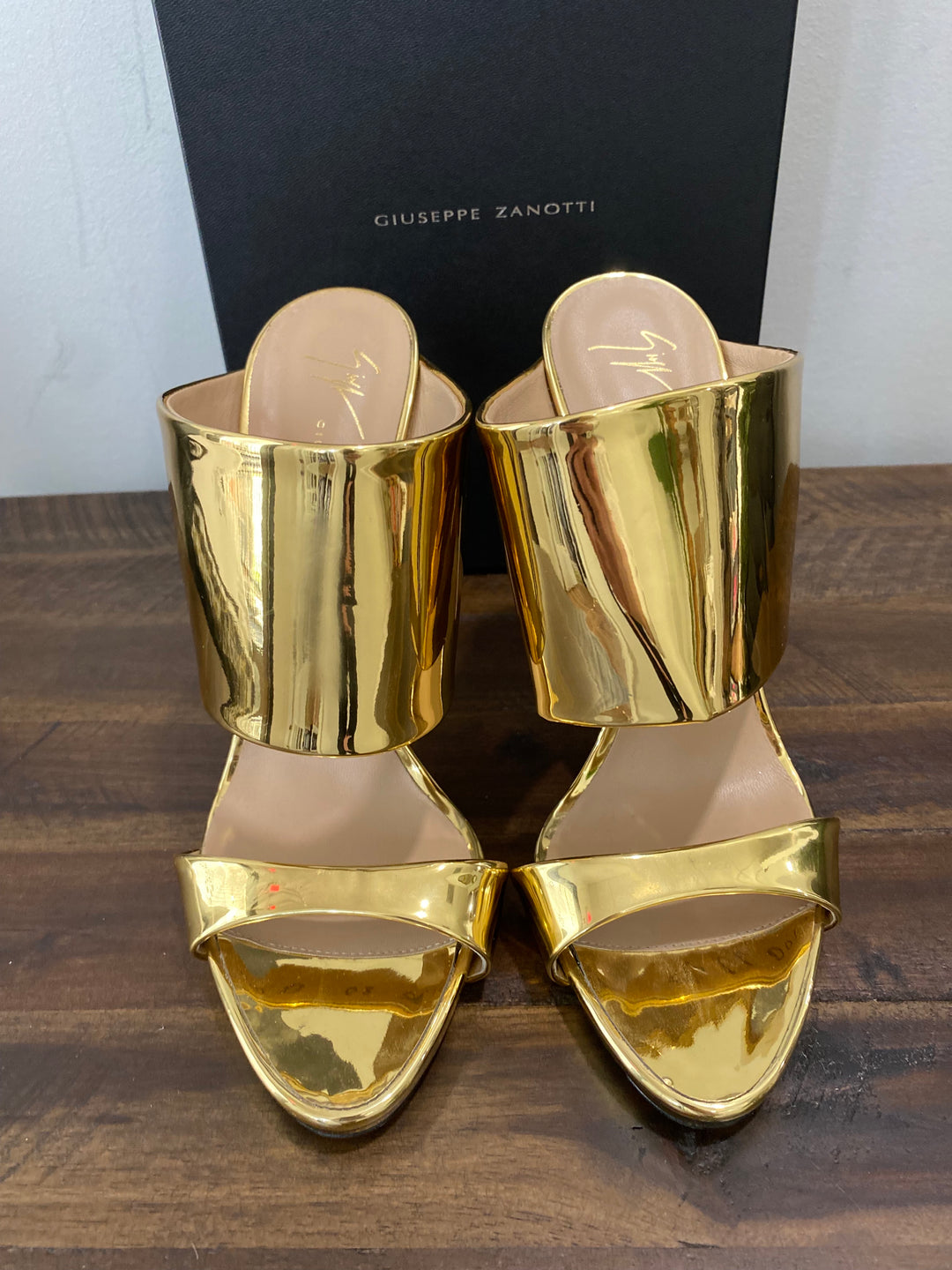 giuseppe zanotti ゴールド　ハイヒール Giuseppe Zanotti Gold Betty Peep Toe Pumps 41 | eBay