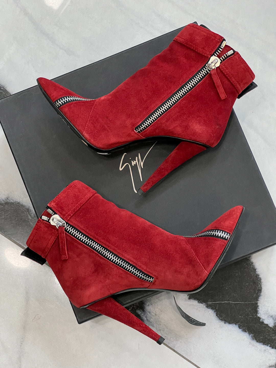 GIUSEPPE ZANOTTI VERO CUOIO SUEDE ANKLE BOOTS