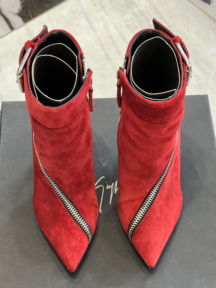 GIUSEPPE ZANOTTI VERO CUOIO SUEDE ANKLE BOOTS