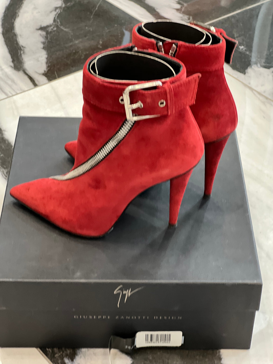 GIUSEPPE ZANOTTI VERO CUOIO SUEDE ANKLE BOOTS