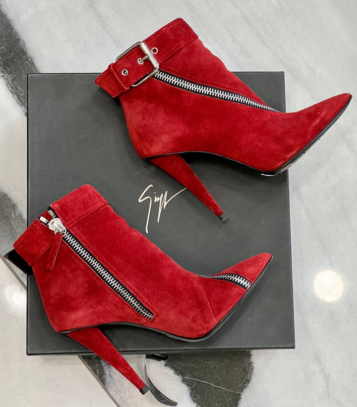 GIUSEPPE ZANOTTI VERO CUOIO SUEDE ANKLE BOOTS