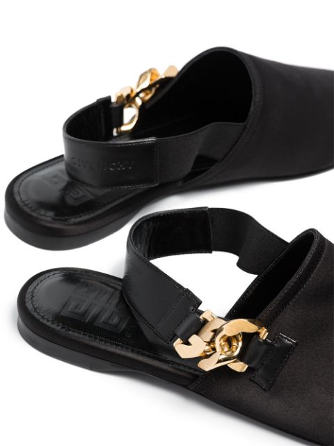 GIVENCHY GOLD CHAIN SLINGBACK MULES