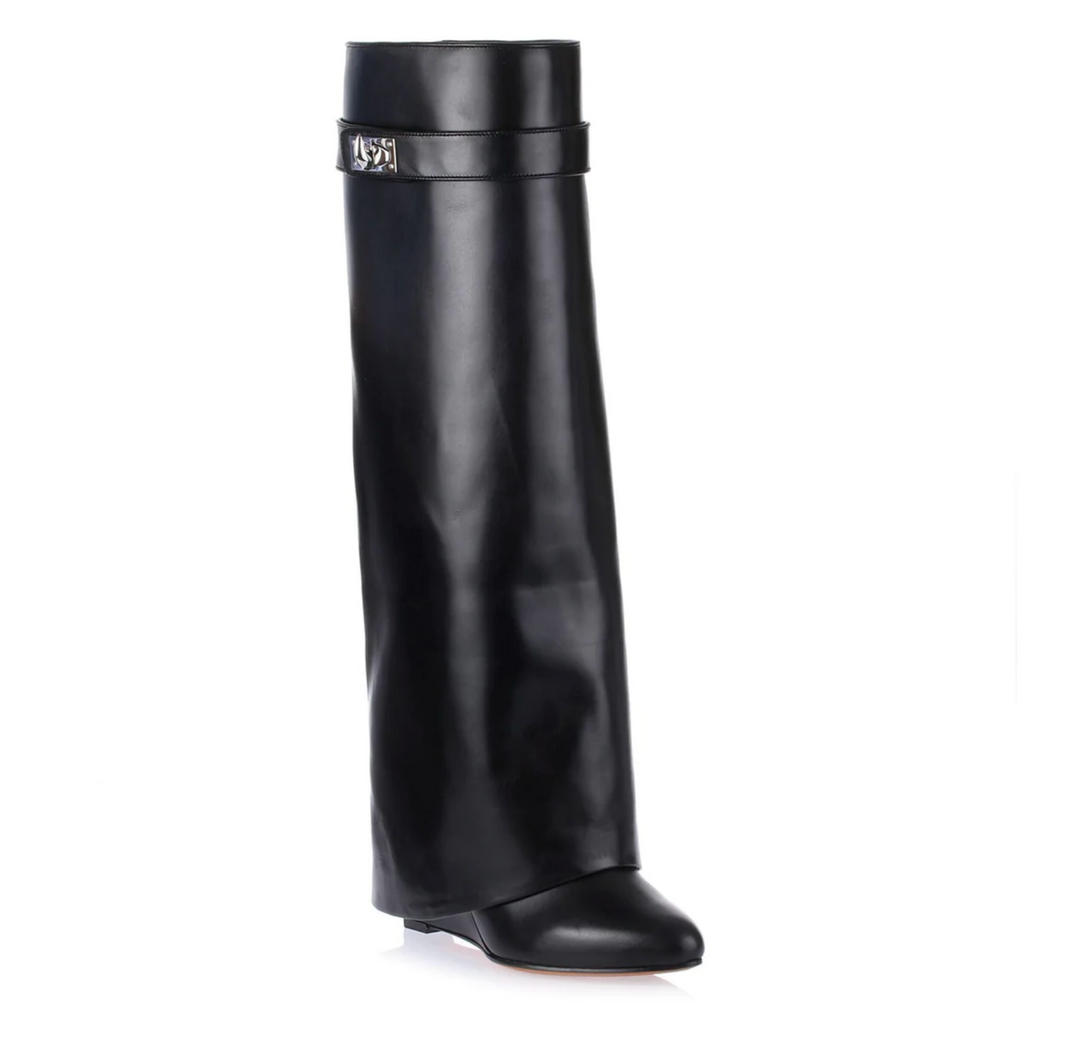 GIVENCHY FOLD OVER SHARK LOCK BOOTS – Caroline's Fashion Luxuries
