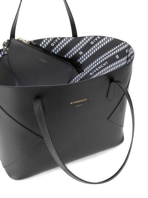 【関税＆送料込み】Givenchy Antigona Tote Bag Givenchy Black Coated Canvas Antigona Shopping Tote Bag