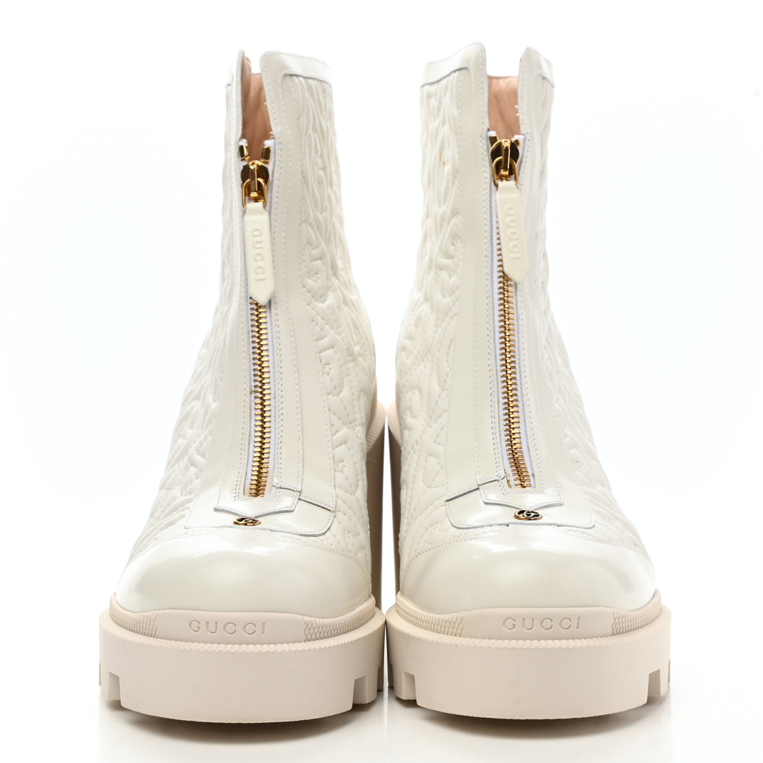 GUCCI RHOMBUS NAPPA CALFSKIN QUILTED BOOTS