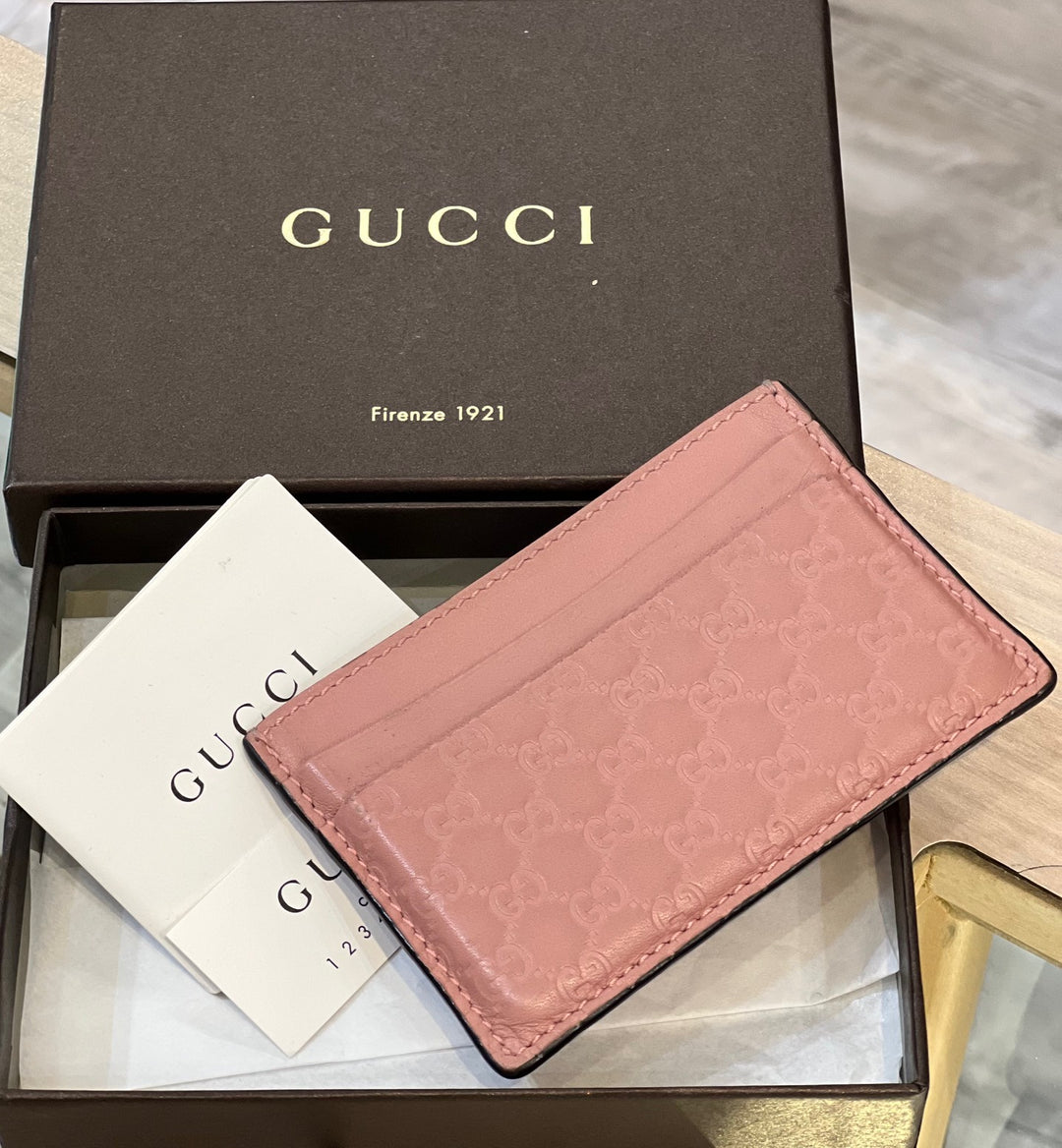 GUCCI GG MICROGUCCISSIMA LEATHER CARD CASE