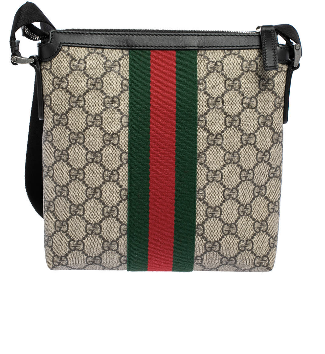 Gucci Green/Beige GG Supreme Canvas And Leather Medium Joy Boston Bag Gucci