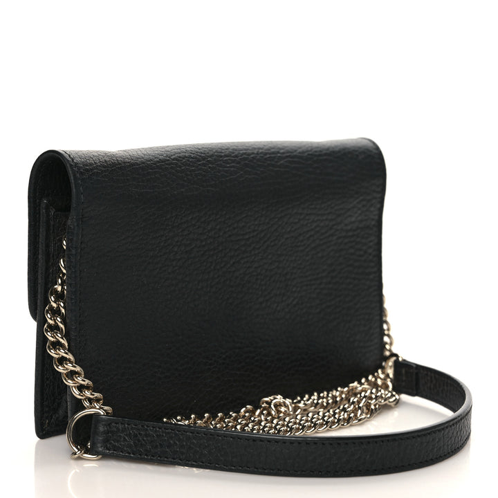 GUCCI DOLLAR CALFSKIN INTERLOCKING GG WALLET ON CHAIN