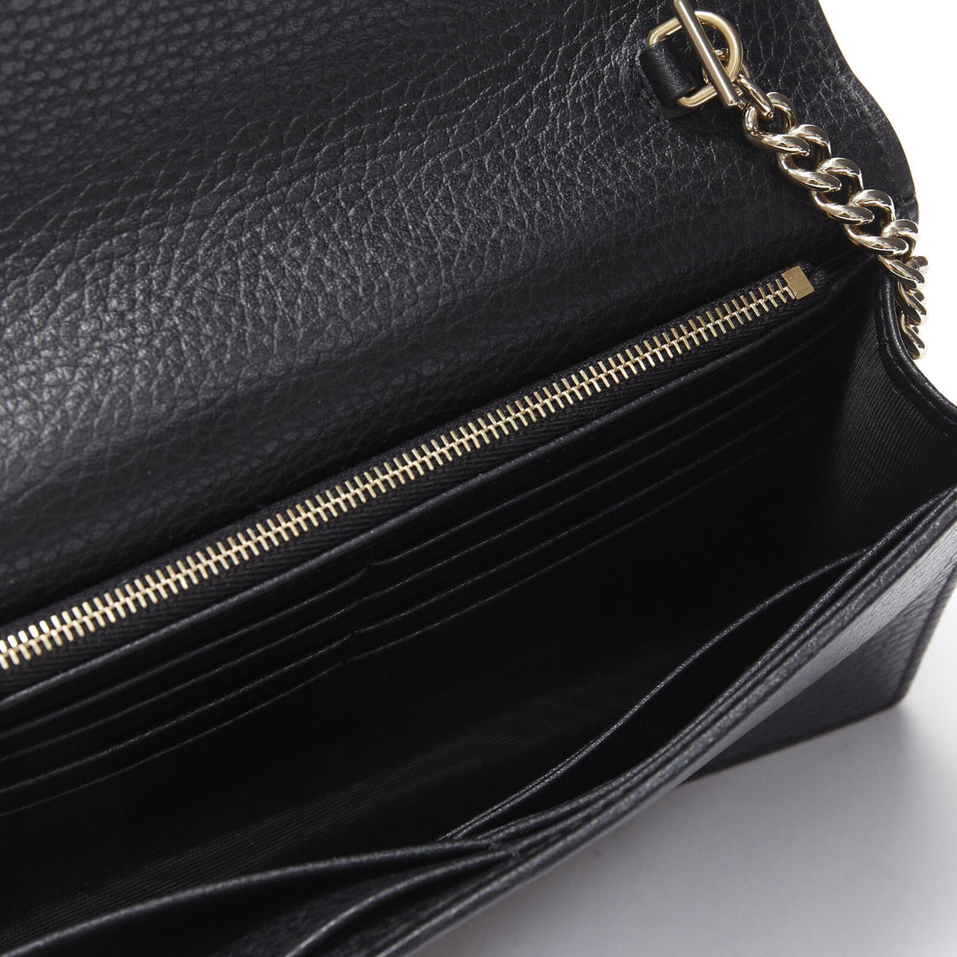 GUCCI DOLLAR CALFSKIN INTERLOCKING GG WALLET ON CHAIN