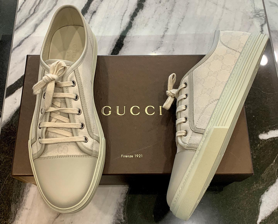 Gucci GG Supreme Canvas Leather Sneakers