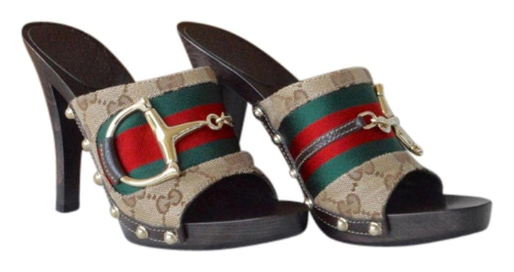 GUCCI GG WEB HORSEBIT MULES