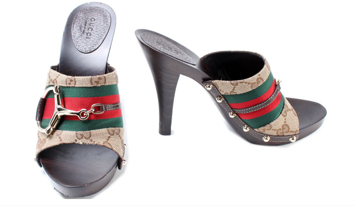 GUCCI GG WEB HORSEBIT MULES