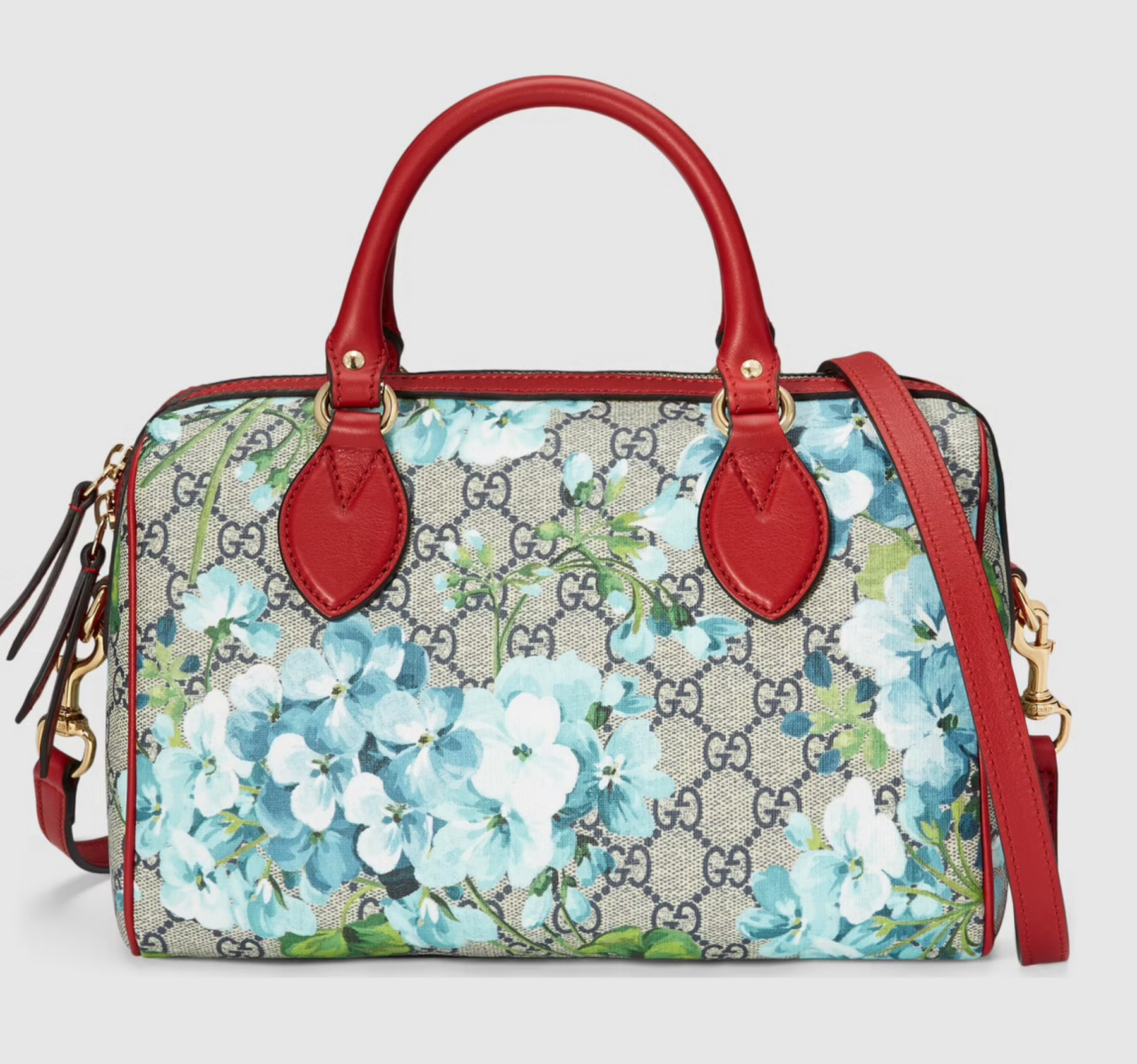 NWT Auth Gucci GG Blooms Supreme Mini Boston Bag Handbag Crossbody
