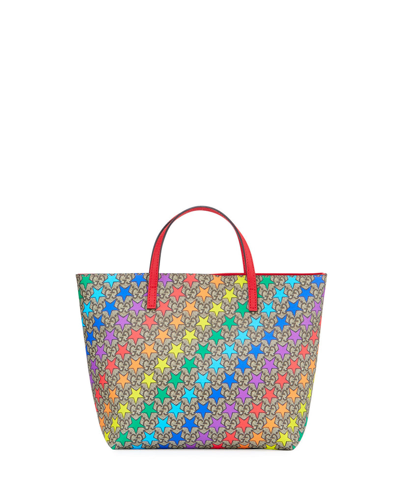 GUCCI Children's Rainbow Star Supreme Canvas Tote Bag Multicolor 41081